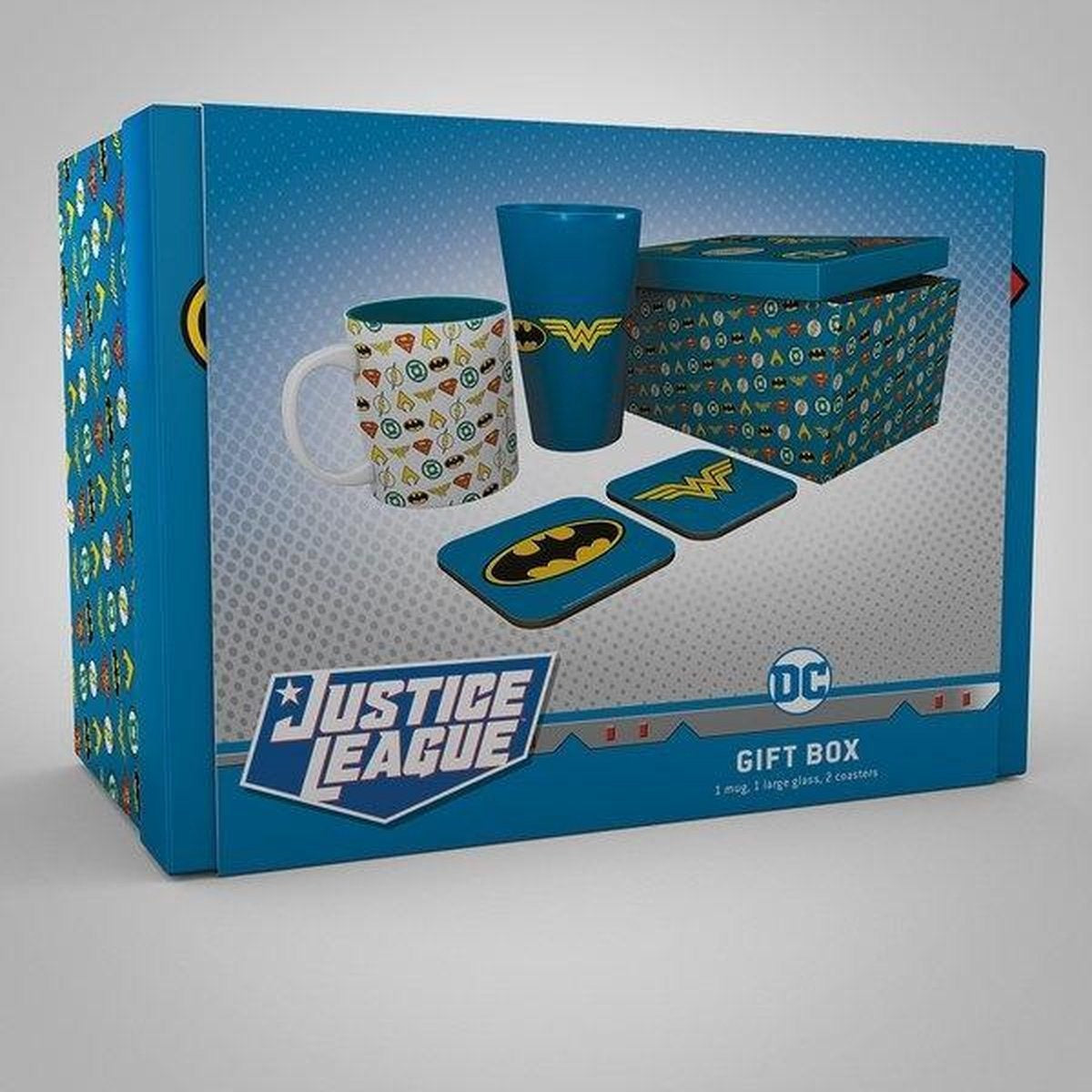 DC COMICS - Giftbox - Pint, mug & 2 coasters - Logos
