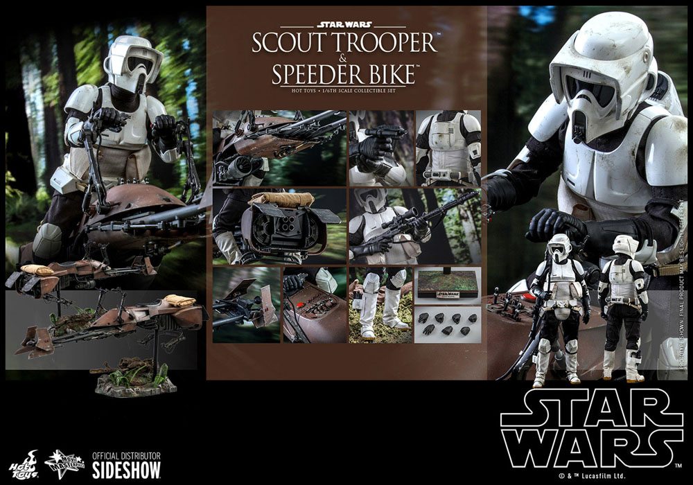 Star Wars Episode VI Action Figure 1/6 Scout Trooper & Speeder Bike 30 cm
