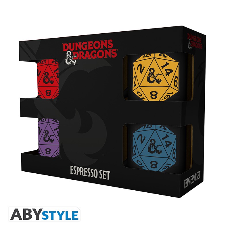 DUNGEONS & DRAGONS Set 4 espresso mugs D20