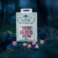 Elvish Shimmering pink & White Dice Set