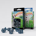 Llama Dice Set: Shimmering - Glittering Dark Blue & White