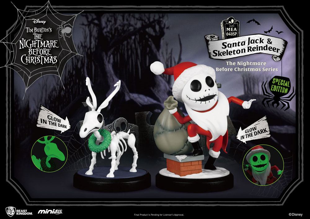 Nightmare Before Christmas Mini Egg Attack Figure 2-Pack Santa Jack & Skeleton Reindeer 8 cm Mini-figur